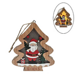 Χριστουγεννιάτικο Ξύλινο Διακοσμητικό με Φωτισμό LED 11cm 6 τεμάχια