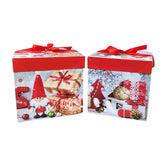 12 τεμάχια Χριστουγεννιάτικο πλαστικό κουτί με κορδέλα 22x22x22cm