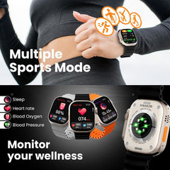 Smartwatch S9 Ultra 2 Γκρί με Παλμογράφο