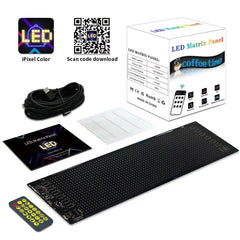 Εύκαμπτη LED Πινακίδα 1 τεμάχιο 37.5x9cm ή 59,5Χ12cm με Κινούμενες Εικόνες και Κείμενο μέσω Εφαρμογής.