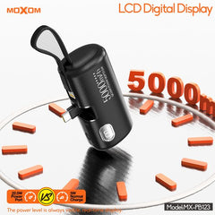 Moxom Mini Power Bank 5000mAh Μαύρο