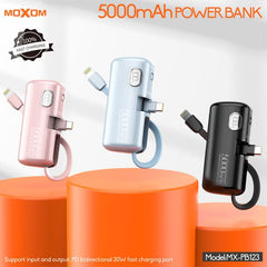 Moxom Mini Power Bank 5000mAh Μαύρο