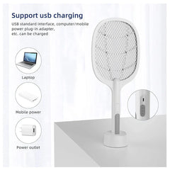 Επαναφορτιζόμενη εντομοαπωθητική ρακέτα με βάση και UV φωτισμό