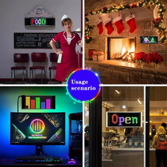 Εύκαμπτη LED Πινακίδα 1 τεμάχιο 37.5x9cm ή 59,5Χ12cm με Κινούμενες Εικόνες και Κείμενο μέσω Εφαρμογής.
