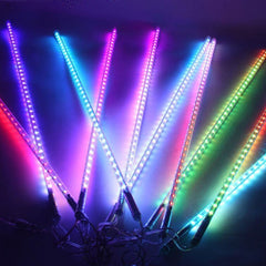 Χριστουγεννιάτικη LED Βροχή Μετεωριτών 8τμχ x 50cm Πολύχρωμος RGB Φωτισμός - Βροχή Μετεωριτών