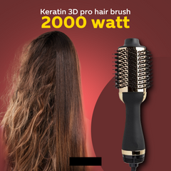 Ηλεκτρική Βούρτσα - πιστολάκι Μαλλιών Keratin 3D 2000W για Ίσιωμα και στέγνωμα με Αέρα