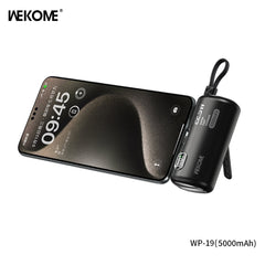 Moxom Mini Power Bank 5000mAh Μαύρο