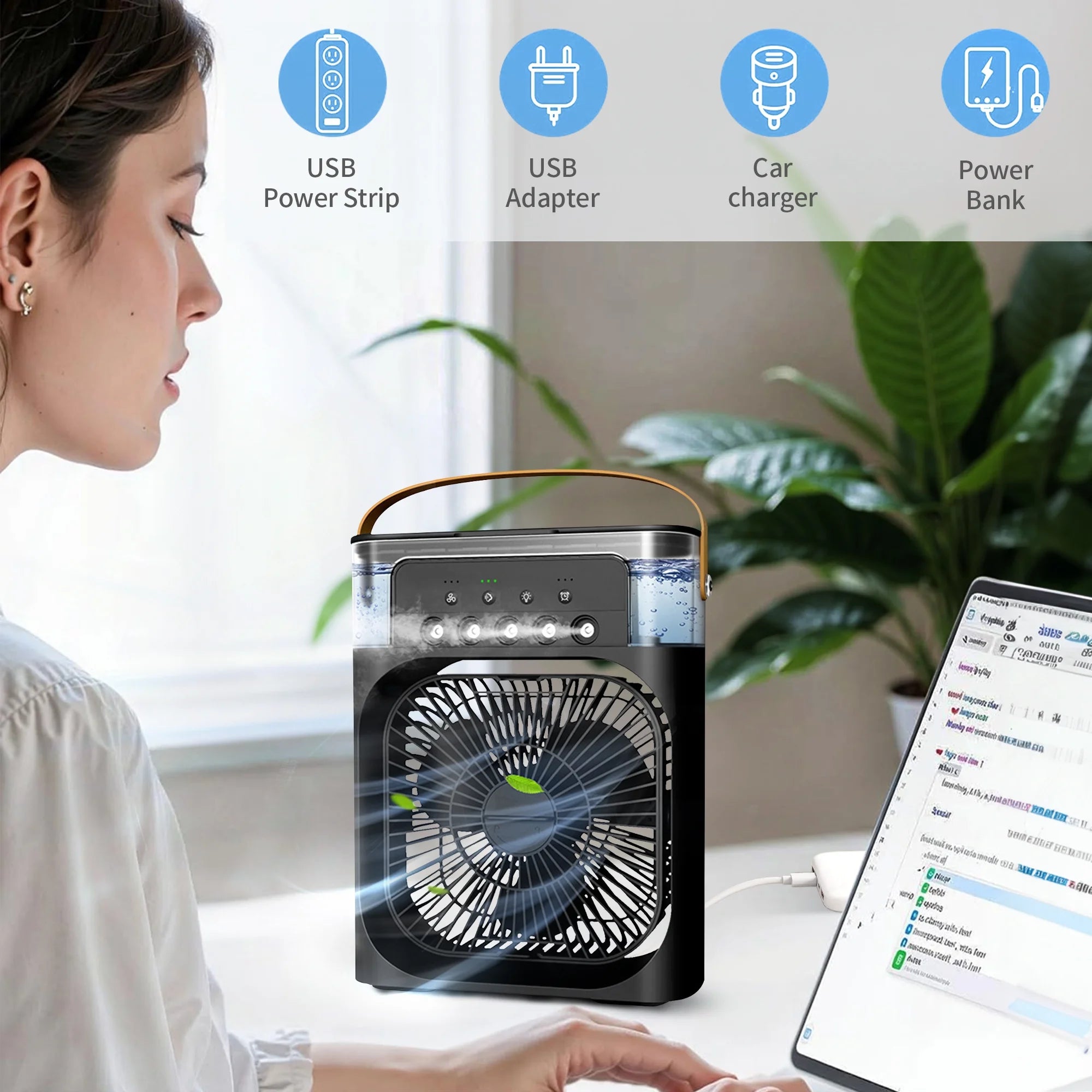 Ανεμιστήρας / Air Cooler και Υγραντήρας με Φωτισμό LED