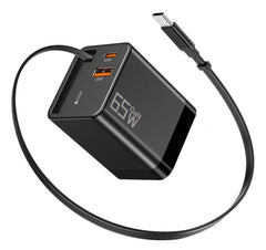 Πτυσσόμενος ταχυφορτιστής SGL 65W 3 σε 1 με ανασυρόμενο καλώδιο