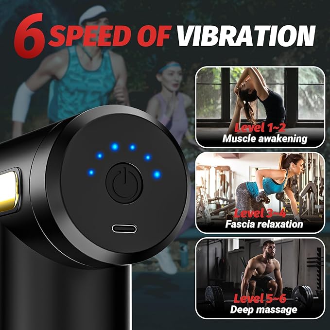 Massage Gun Συσκευή Μασάζ Για Το Σώμα Με 4 Κεφαλές
