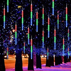 Χριστουγεννιάτικη LED Βροχή Μετεωριτών 8τμχ x 50cm Πολύχρωμος RGB Φωτισμός - Βροχή Μετεωριτών