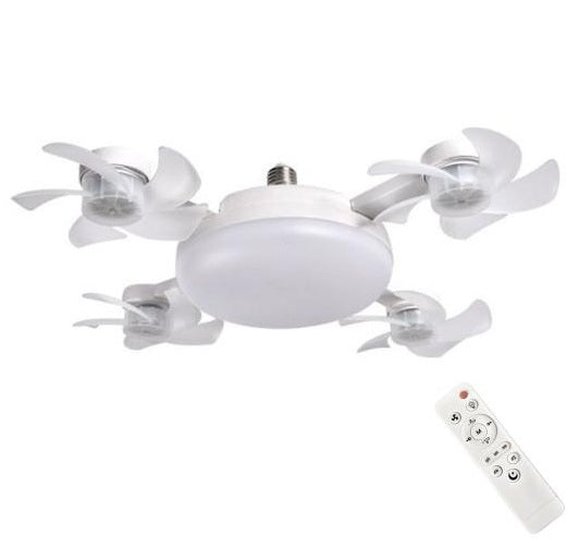 Ανεμιστήρας drone με τέσσερα πτερύγια, λάμπα Ε27 και τηλεχειριστήριο