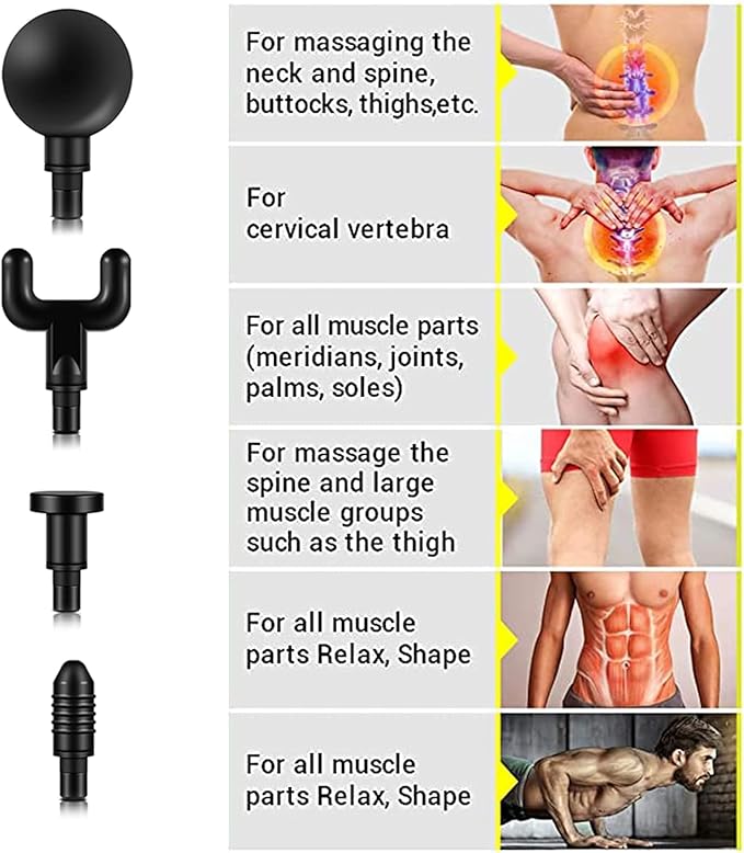 Massage Gun Συσκευή Μασάζ Για όλο Το Σώμα Με 4 Κεφαλές