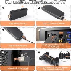 Κονσόλα Παιχνιδιών Game Stick 4K με 20.000+ Ρετρό Παιχνίδια και 2 Ασύρματα Χειριστήρια