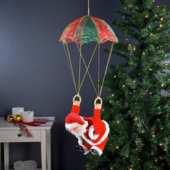 Χριστουγεννιάτικη Φιγούρα Άγιος Βασίλης 41cm με Αλεξίπτωτο και μουσική