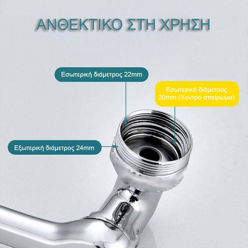 Επέκταση Βρύσης με Περιστρεφόμενο Βραχίονα 1080°