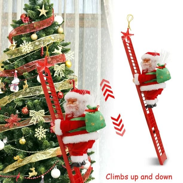 Διακοσμητικός Άγιος Βασίλης με Σκάλα "Ladder Santa"
