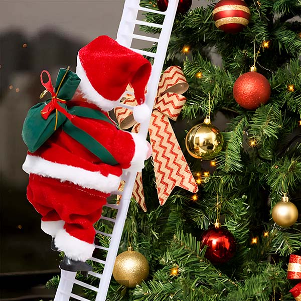 Διακοσμητικός Άγιος Βασίλης με Σκάλα "Ladder Santa"