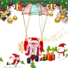 Χριστουγεννιάτικη Φιγούρα Άγιος Βασίλης 41cm με Αλεξίπτωτο και μουσική