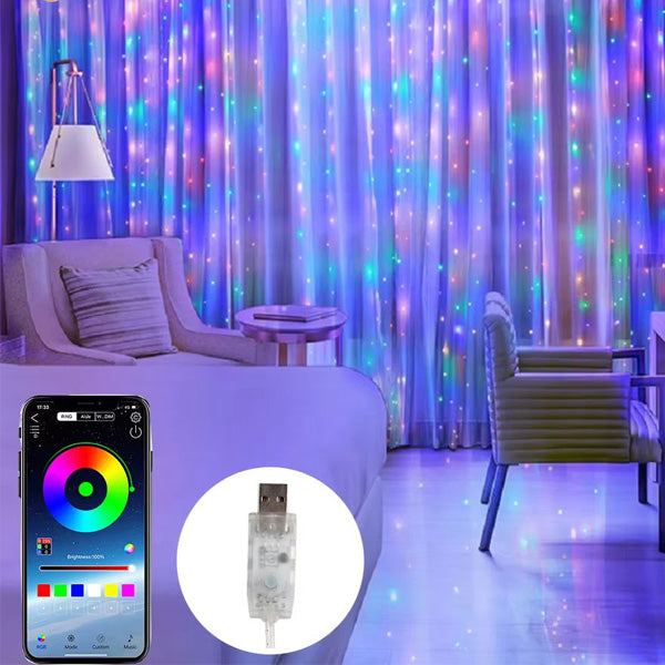 Χριστουγεννιάτικα Λαμπάκια LED 24m 200 πολύχρωμα λαμπάκια ελεγχόμενα μέσω εφαρμογής και τηλεχειριστήριο