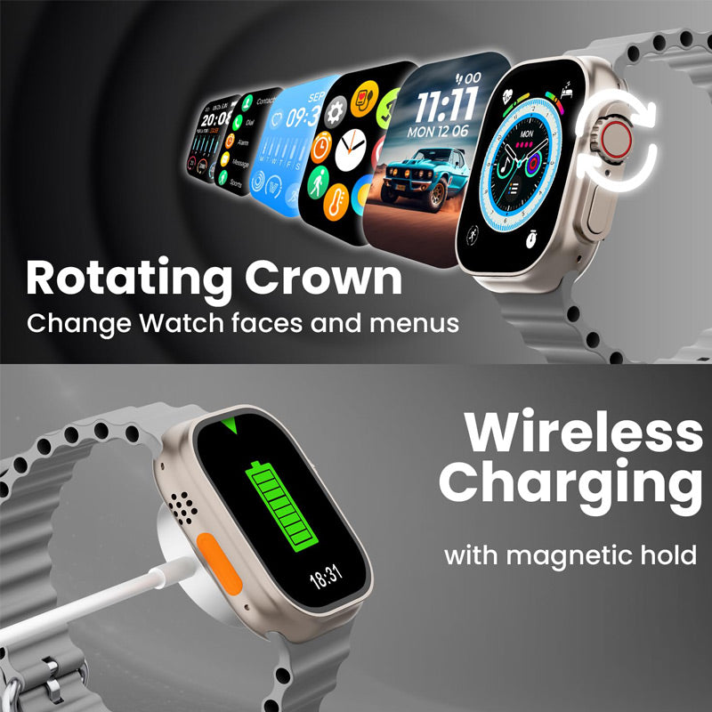 Smartwatch S9 Ultra 2 Γκρί με Παλμογράφο