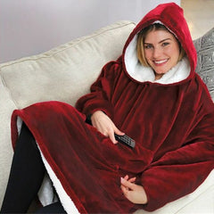 Huggle Κουβέρτα  Φούτερ Βελουτέ one size με Μανίκια και Κουκούλα