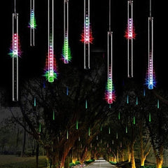 Χριστουγεννιάτικη LED Βροχή Μετεωριτών 8τμχ x 50cm Πολύχρωμος RGB Φωτισμός - Βροχή Μετεωριτών
