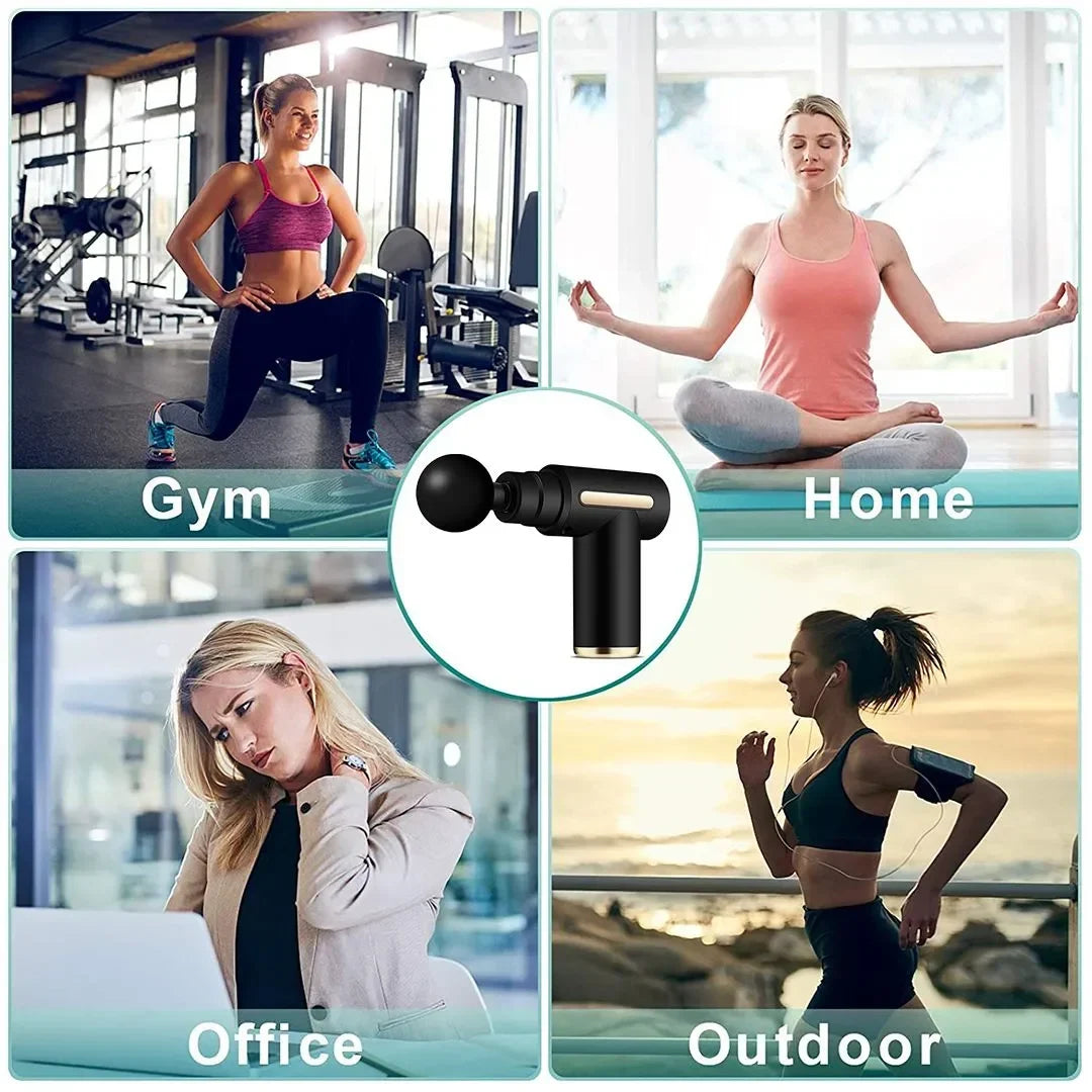 Massage Gun Συσκευή Μασάζ Για Το Σώμα Με 4 Κεφαλές