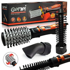 Gemei original περιστρεφόμενη ηλεκτρική Βούρτσα με θερμό αέρα 3 σε 1 1000W