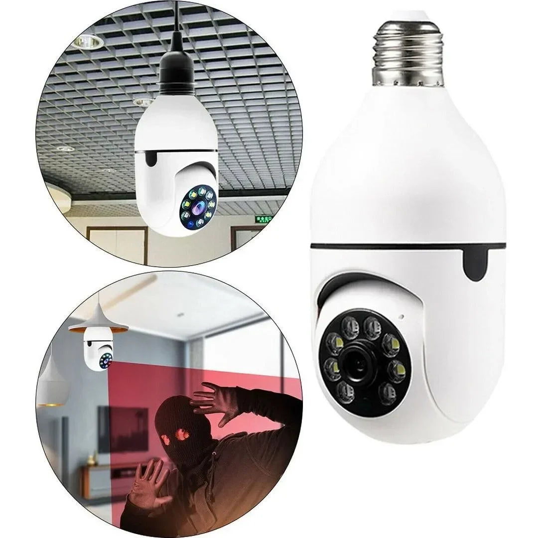 Κρυφή περιστρεφόμενη WiFi Κάμερα Λάμπα 1080p με Υποδοχή για Κάρτα Μνήμης