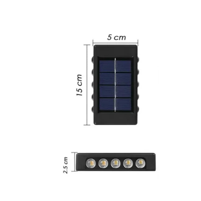 Ηλιακό Επιτοίχιο Φωτιστικό με 10 LED Εξωτερικού Χώρου Αδιάβροχο