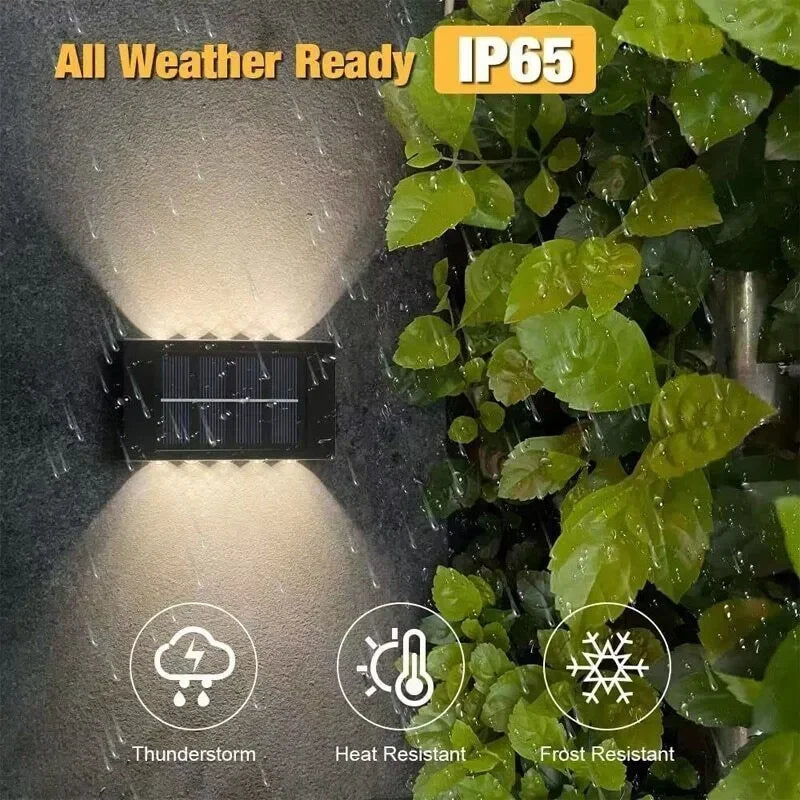 Ηλιακό Επιτοίχιο Φωτιστικό με 10 LED Εξωτερικού Χώρου Αδιάβροχο