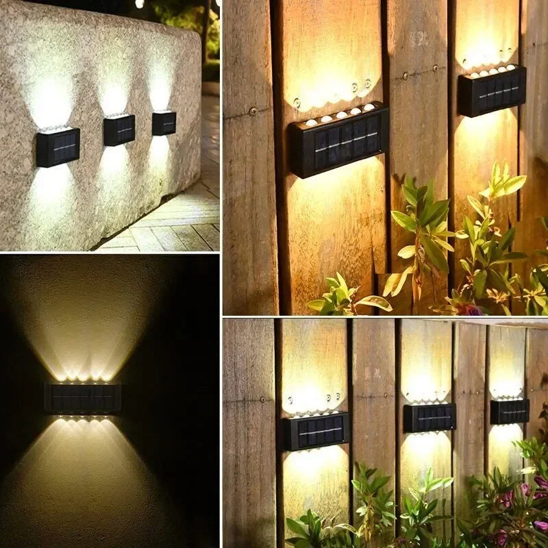 Ηλιακό Επιτοίχιο Φωτιστικό με 10 LED Εξωτερικού Χώρου Αδιάβροχο